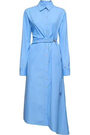 Msgm Poplin Midi Shirt Dress W/belt