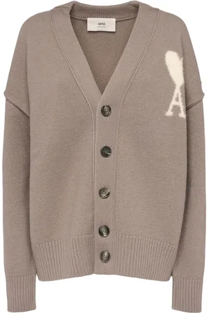 Ami Adc Logo Wool Cardigan