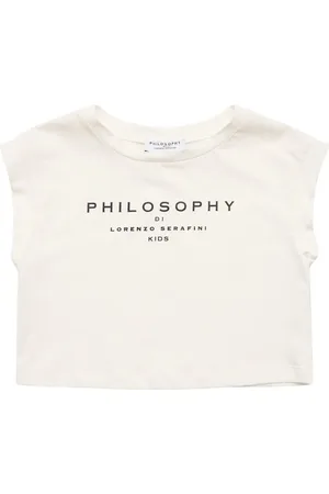 Philosophy Printed Cotton Jersey Cropped T-shirt