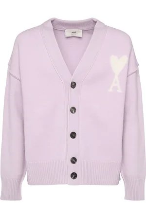 Ami Adc Logo Wool Blend Cardigan