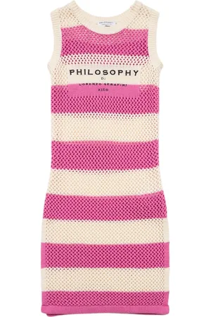 Philosophy Striped Cotton Macramé Dress
