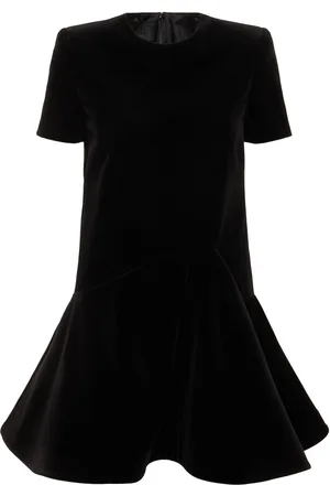 VALENTINO Short Sleeve Velvet Mini Dress