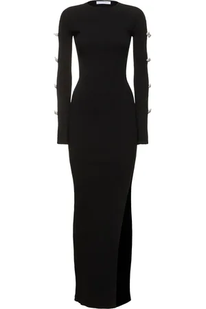 Mach & Mach Embellished Stretch Knit Maxi Dress