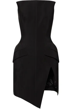 MUGLER Strapless Fitted Waist Mini Dress