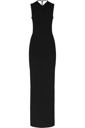Khaite Teri Viscose Midi Dress W/open Back