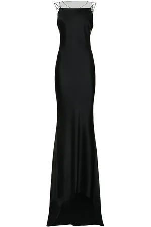 Maison Margiela Satin & Mesh Open Back Gown