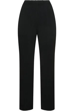 Issey Miyake Hatching Pleated Straight Pants