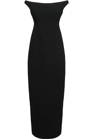 Totême Curved Off-the-shoulder Crepe Long Dress