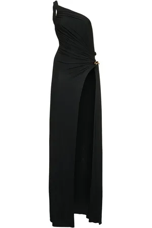 Dsquared2 One Shoulder Viscose Crepe Long Dress