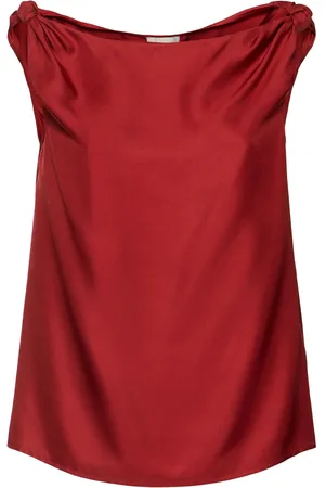 Loulou Studio Remy Sleeveless Draped Silk Top