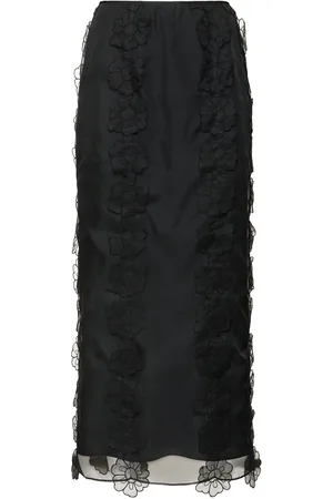 Cecilie Bahnsen Olympia Magnolia Embroidery Midi Skirt