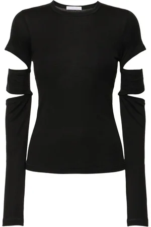 Helmut Lang Slash Cut Out Long Sleeve Top