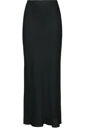 Brunello Cucinelli Fluid Linen Blend Twill Long Skirt