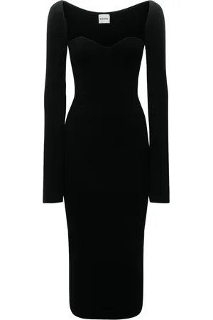 Khaite Beth Stretch Viscose Bustier Midi Dress