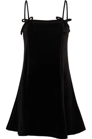 Ganni Heavy Velour Strap Mini Dress