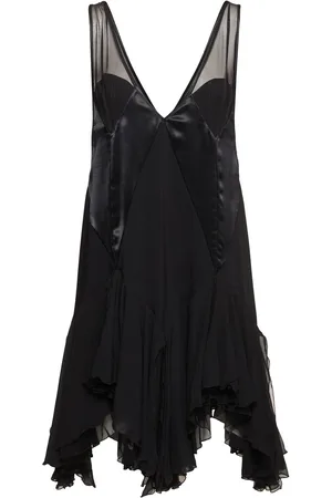 The Attico Cady Satin & Tulle Mini Dress