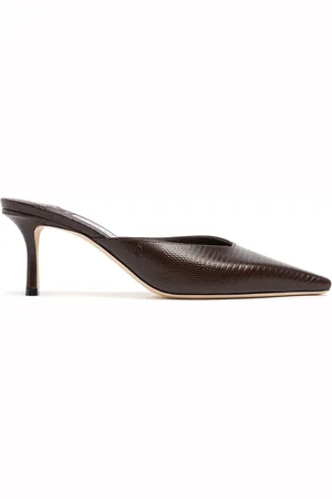 Jimmy Choo 65mm Vivi Lizard Print Leather Mules