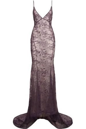 The Attico Vintage Effect Embroidered Lace Dress