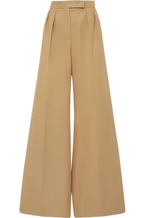 Max Mara Corte Pleated Cotton Canvas Pants