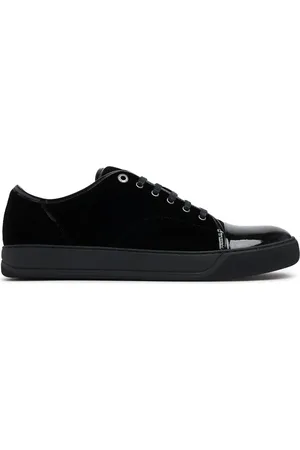 Lanvin Velour & Leather Low Top Sneakers