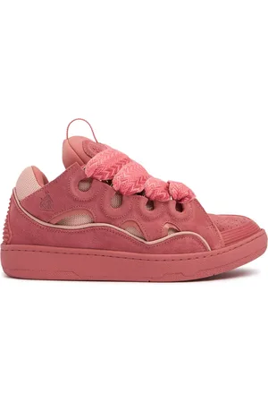 Lanvin Curb Suede & Mesh Sneakers