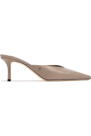 Jimmy Choo 65mm Vivi Lizard Print Leather Mules