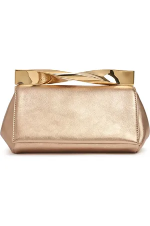 Aquazzura Mini Twist Washed Leather Clutch