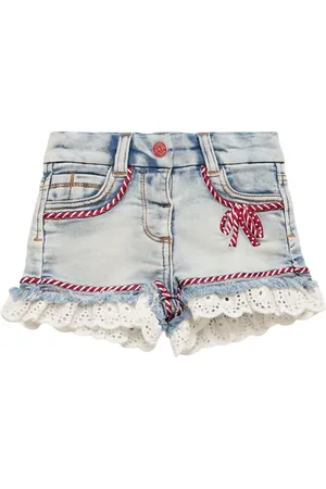 MONNALISA Embroidered Denim Shorts