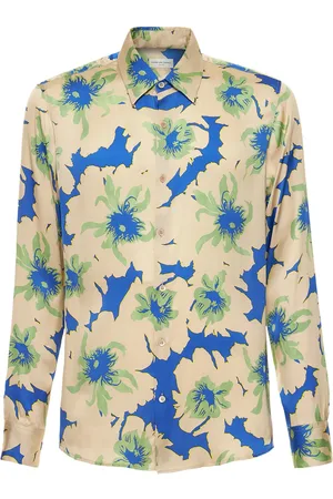 DRIES VAN NOTEN Printed Viscose Satin Shirt