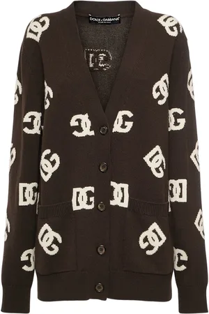 Dolce & Gabbana Jacquard Logo Knit Long Cardigan