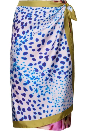 DRIES VAN NOTEN Scarfy Printed Silk Sarong Skirt