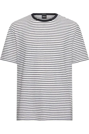 HUGO BOSS Taut Striped Cotton & Linen T-shirt