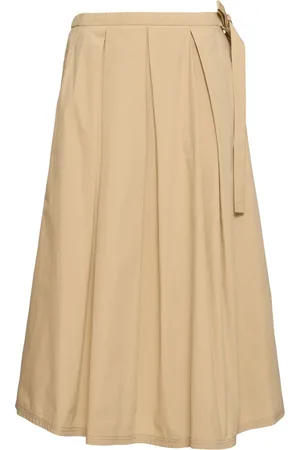 Max Mara Folk Cotton Poplin Midi Skirt