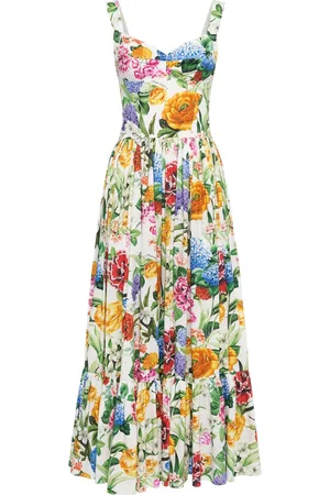 Dolce & Gabbana Printed Poplin Long Dress