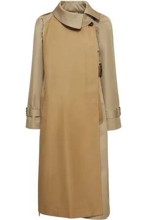 SACAI Cotton Gabardine Open Side Trench Coat