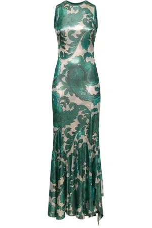 Etro Printed Lurex Jersey Long Dress