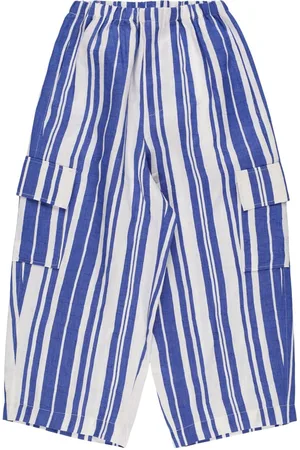 TANGERINE Stripe Print Linen Blend Pants