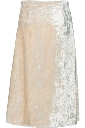 Jil Sander Viscose Blend Velour Midi Skirt