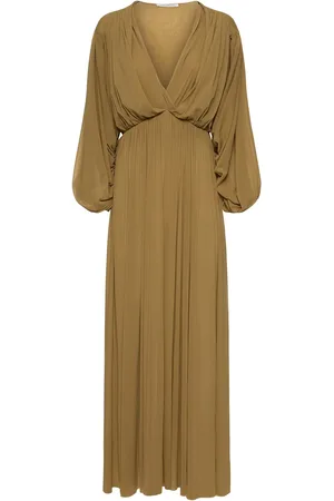 Serafini Draped Tulle Long Dress