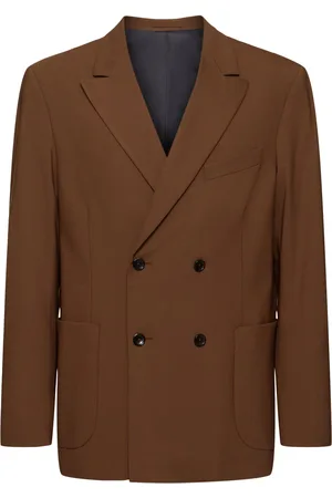 Seven Gauge Double Breast Tropical Wool Blend Blazer