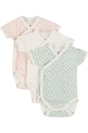 Petit Bateau Set Of 3 Printed Cotton Bodysuits