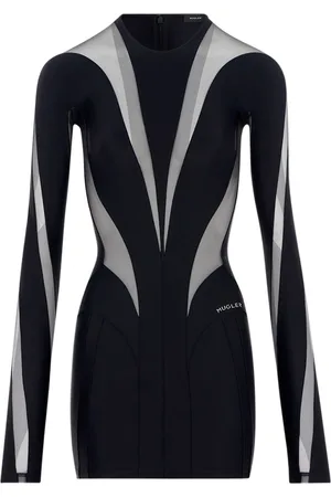 MUGLER Sport Mesh Insert Mini Dress