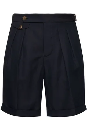 Brunello Cucinelli Pleated Cotton & Linen Shorts