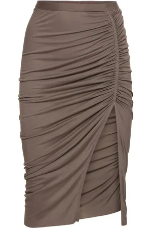 Rick Owens Svita Draped Jersey Midi Skirt