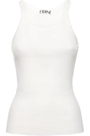 ÉTERNE Ribbed Cotton Tank Top