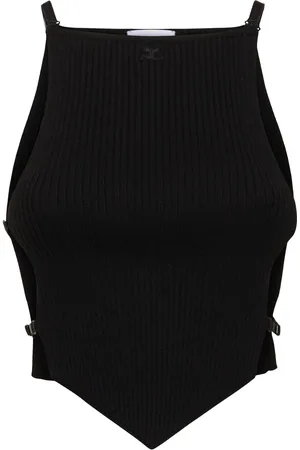 Courrèges Opened Pointy Rib Knit Top