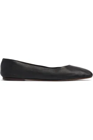 The Row Square Leather Ballerina Flats