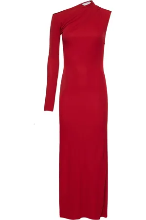 Courrèges One Shoulder Crepe Jersey Long Dress