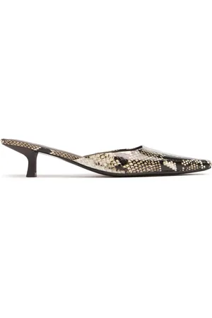 St Agni 50mm Mira Print Leather Mules
