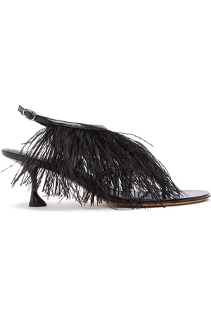 Proenza Schouler 60mm Tee Thong Sandals W/ Feathers